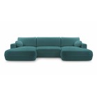 Narożnik FUEGO XL wolnostojący układ U z funkcją spania w tkaninie Bubble 14 DomoHome