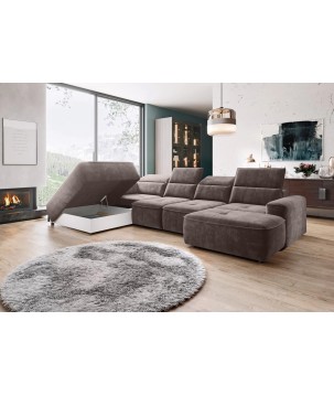 Narożnik COLOMBO XL Lewostronny z elektryczną regulacją siedziska w tkaninie PALLADIUM 05 WERSAL