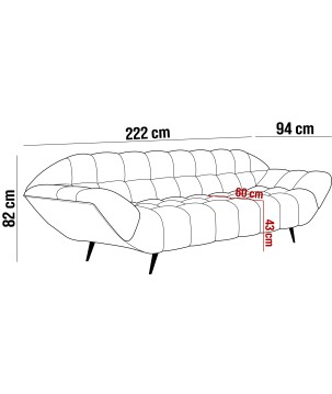 Sofa GAPPA 3 osobowa wolnostojąca w tkaninie LUISIANO 16 WERSAL