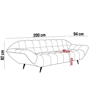 Sofa GAPPA 2 osobowa wolnostojąca w tkaninie LUISIANO 04 WERSAL