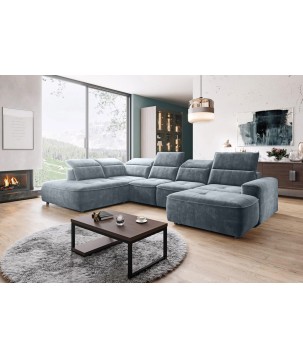 Narożnik COLOMBO XL Lewostronny z elektryczną regulacją siedziska w tkaninie PALLADIUM 15 WERSAL