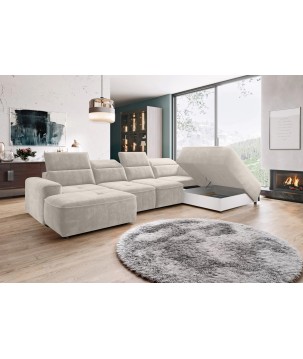 Narożnik COLOMBO XL Prawostronny z elektryczną regulacją siedziska w tkaninie PALLADIUM 02 WERSAL