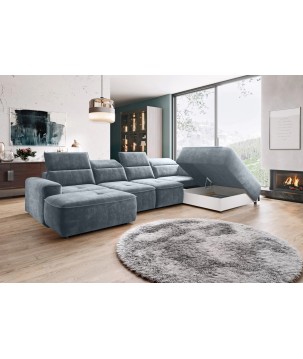 Narożnik COLOMBO XL Prawostronny z elektryczną regulacją siedziska w tkaninie PALLADIUM 15 WERSAL