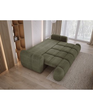 Sofa Kanapa BOMO 3 osobowa z funkcją spania i pojemnikiem w tkaninie EDEN 12 WERSAL