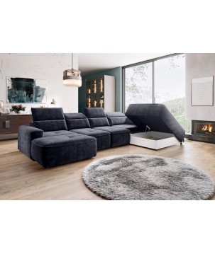 Narożnik COLOMBO XL Prawostronny z elektryczną regulacją siedziska w tkaninie PALLADIUM 19 WERSAL