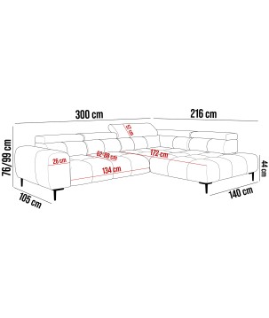 Narożnik PLAZA L Lewostronny w tkaninie Solar 80 WERSAL