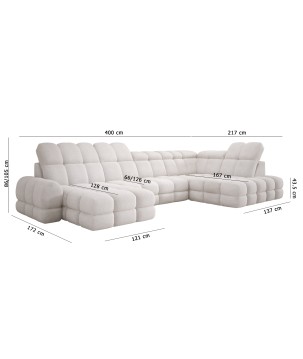 Narożnik TOLLO XL Prawostronny Elektryczna regulacja Tkanina ANTHOLOGY 12 WERSAL