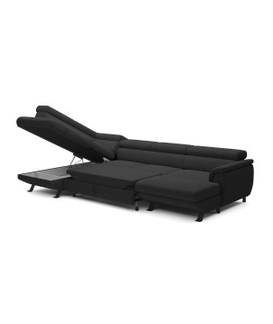 Narożnik RAVEN XL wolnostojący z funkcją spania tkanina Artico 37439 Antracytowy WERSAL