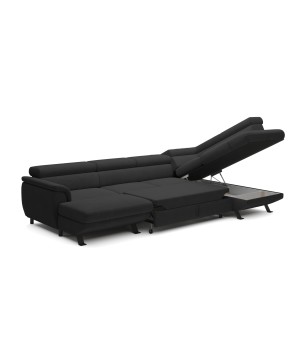 Narożnik RAVEN XL wolnostojący z funkcją spania tkanina Artico 37439 Antracytowy WERSAL