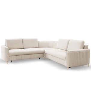 Narożnik LAREN nowoczesna sofa z funkcją spania pojemnik na pościel lewa strona CASTEL 03 251x251x85 cm