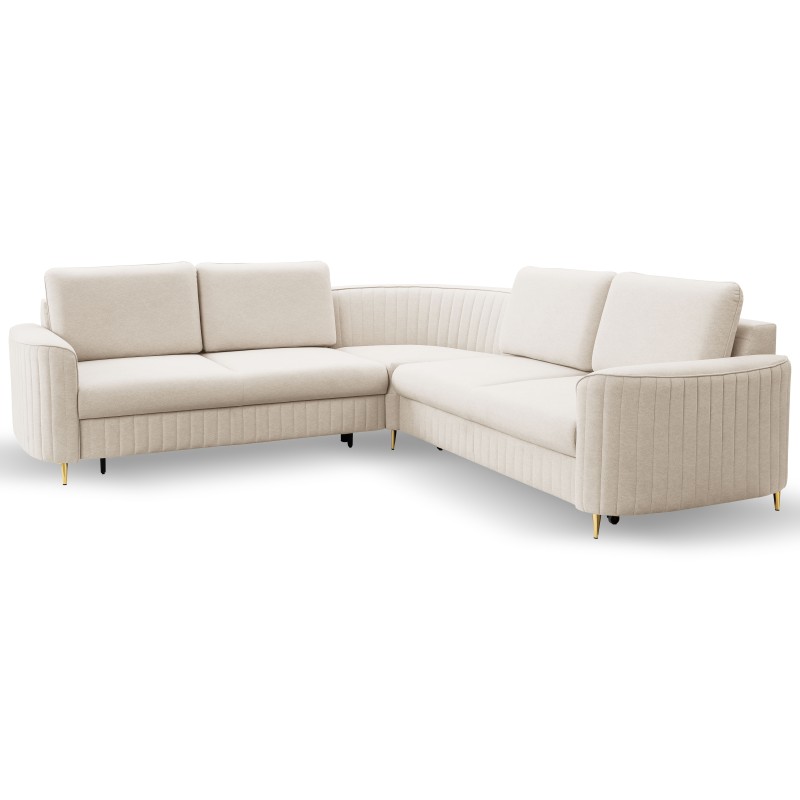 Narożnik LAREN nowoczesna sofa z funkcją spania pojemnik na pościel lewa strona CASTEL 03 251x251x85 cm