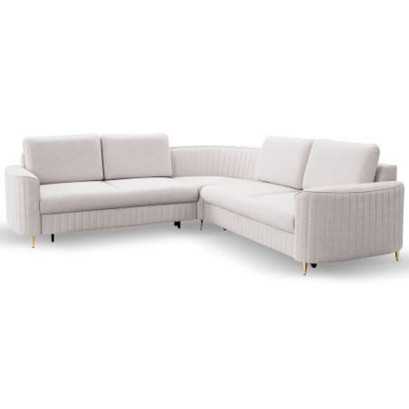 Narożnik LAREN nowoczesna sofa z funkcją spania pojemnik na pościel lewa strona CASTEL 04 251x251x85 cm