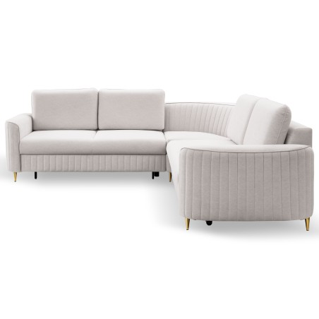 Narożnik LAREN nowoczesna sofa z funkcją spania pojemnik na pościel lewa strona CASTEL 04 251x251x85 cm