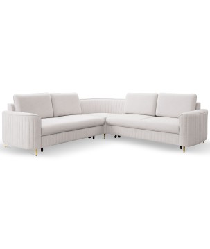 Narożnik LAREN nowoczesna sofa z funkcją spania pojemnik na pościel lewa strona CASTEL 04 251x251x85 cm