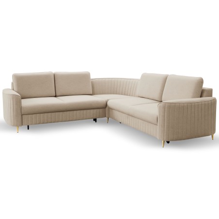 Narożnik LAREN nowoczesna sofa z funkcją spania pojemnik na pościel lewa strona CASTEL 15 251x251x85 cm