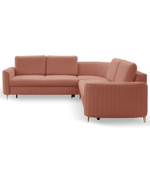 Narożnik LAREN nowoczesna sofa z funkcją spania pojemnik na pościel lewa strona CASTEL 55 251x251x85 cm