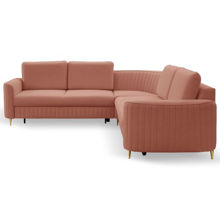 Narożnik LAREN nowoczesna sofa z funkcją spania pojemnik na pościel lewa strona CASTEL 55 251x251x85 cm