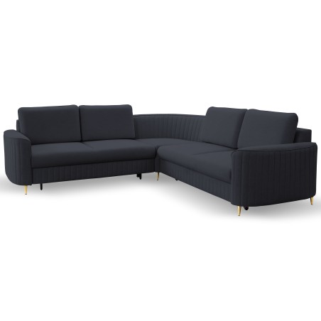 Narożnik LAREN nowoczesna sofa z funkcją spania pojemnik na pościel lewa strona CASTEL 79 251x251x85 cm