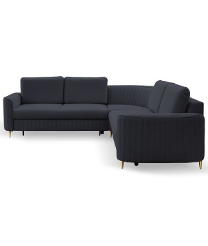 Narożnik LAREN nowoczesna sofa z funkcją spania pojemnik na pościel lewa strona CASTEL 79 251x251x85 cm