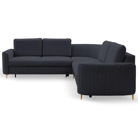 Narożnik LAREN nowoczesna sofa z funkcją spania pojemnik na pościel lewa strona CASTEL 79 251x251x85 cm