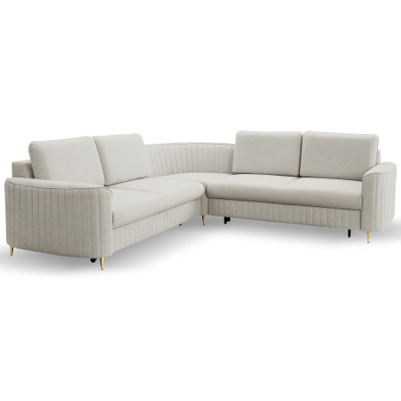 Narożnik LAREN nowoczesna sofa z funkcją spania pojemnik na pościel lewa strona CASTEL 80 251x251x85 cm