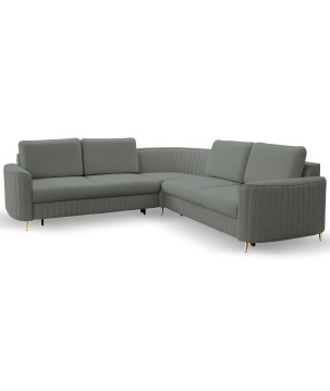 Narożnik LAREN nowoczesna sofa z funkcją spania pojemnik na pościel lewa strona CASTEL 93 251x251x85 cm