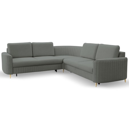 Narożnik LAREN nowoczesna sofa z funkcją spania pojemnik na pościel lewa strona CASTEL 93 251x251x85 cm