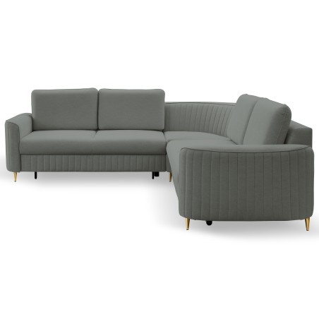 Narożnik LAREN nowoczesna sofa z funkcją spania pojemnik na pościel lewa strona CASTEL 93 251x251x85 cm