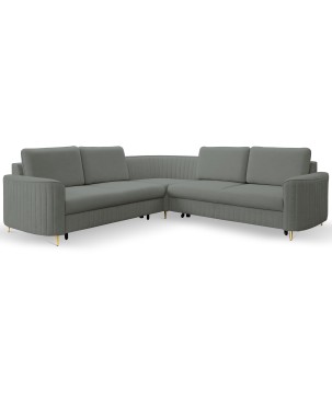 Narożnik LAREN nowoczesna sofa z funkcją spania pojemnik na pościel lewa strona CASTEL 93 251x251x85 cm