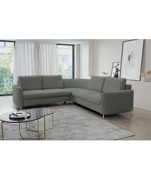 Narożnik LAREN nowoczesna sofa z funkcją spania pojemnik na pościel lewa strona CASTEL 93 251x251x85 cm