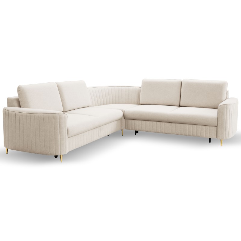 Narożnik LAREN nowoczesna sofa z funkcją spania pojemnik na pościel prawa strona CASTEL 03 251x251x85 cm