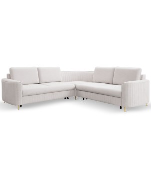 Narożnik LAREN nowoczesna sofa z funkcją spania pojemnik na pościel prawa strona CASTEL 04 251x251x85 cm