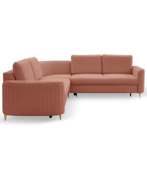 Narożnik LAREN nowoczesna sofa z funkcją spania pojemnik na pościel prawa strona CASTEL 55 251x251x85 cm