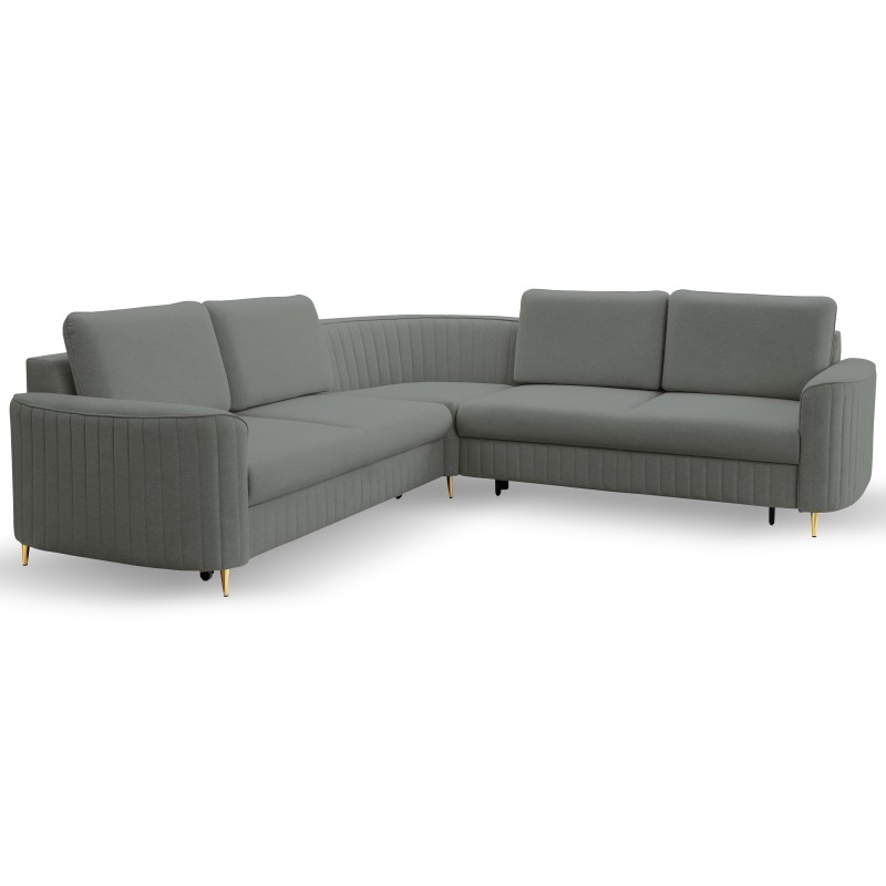 Narożnik LAREN nowoczesna sofa z funkcją spania pojemnik na pościel prawa strona CASTEL 93 251x251x85 cm