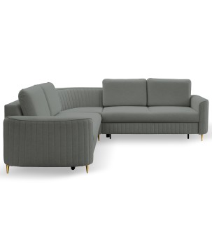 Narożnik LAREN nowoczesna sofa z funkcją spania pojemnik na pościel prawa strona CASTEL 93 251x251x85 cm