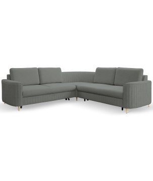 Narożnik LAREN nowoczesna sofa z funkcją spania pojemnik na pościel prawa strona CASTEL 93 251x251x85 cm