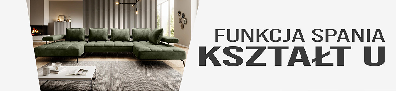 Narożniki w kształcie U z funkcją spania Wersal, rozkładane - sklep internetowy Domo Home